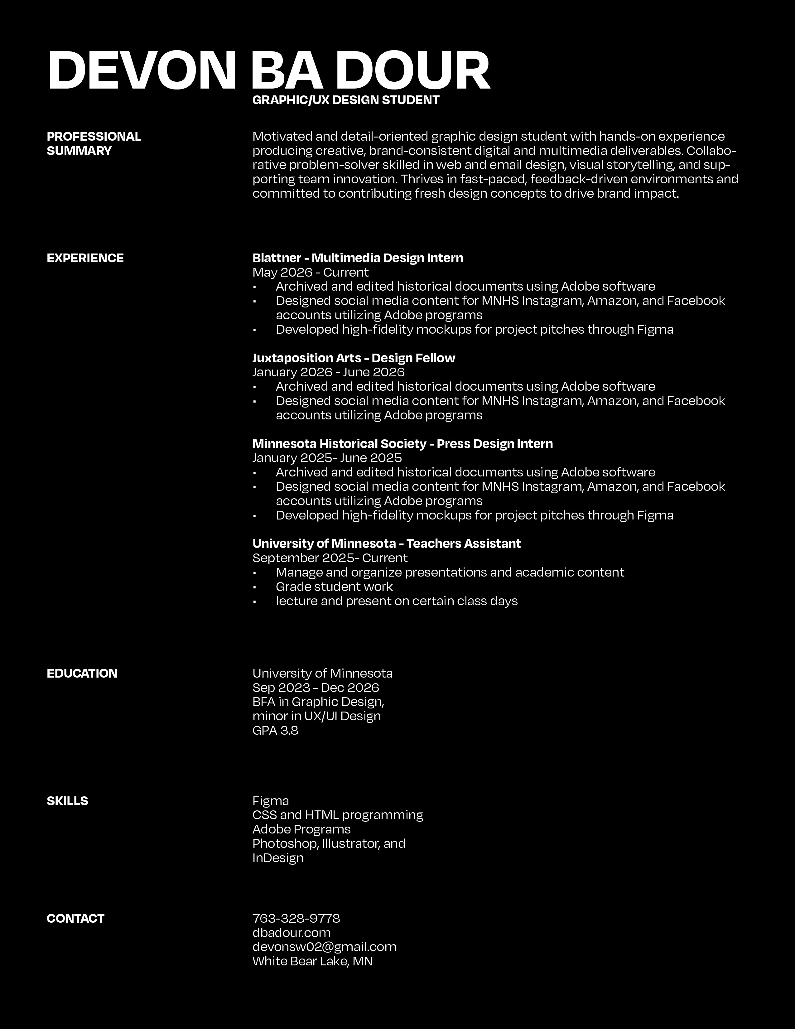 Devon Ba Dour Resume